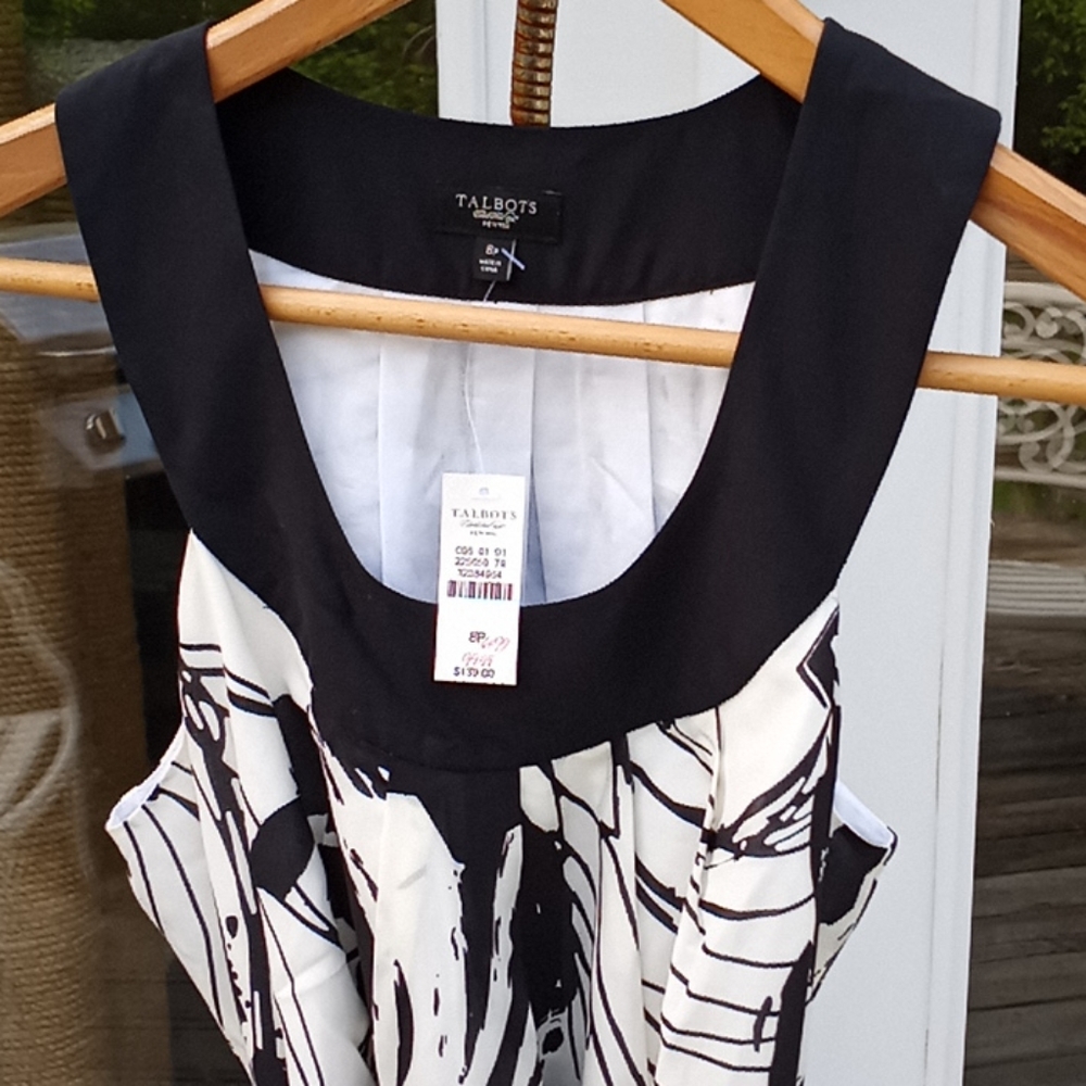 Brand New Talbots Black and White Dress 8P - Picture 2 of 2